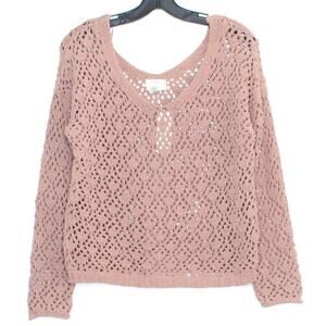 NWT Artelier Nicole Miller Sweater Cottage Boho Y2K Open Knit Romantic Small